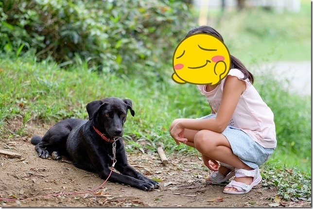 ラスティック・バーンの犬と子供