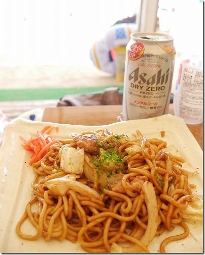 糸島、深江海水浴場、海の家SAIKAIの焼きそば