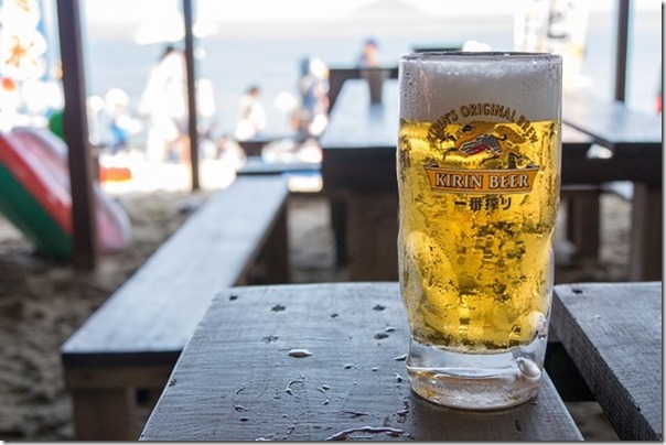 糸島、海の家、波の生ビール