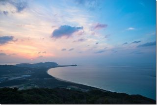 糸島 火山からの夕日