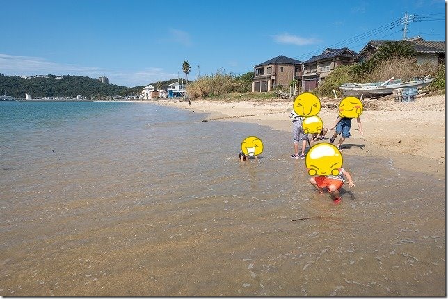 糸島,初音旅館で水遊び