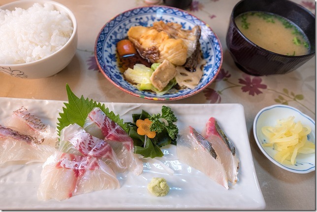 マルタ活魚のお刺身定食,糸島加布里