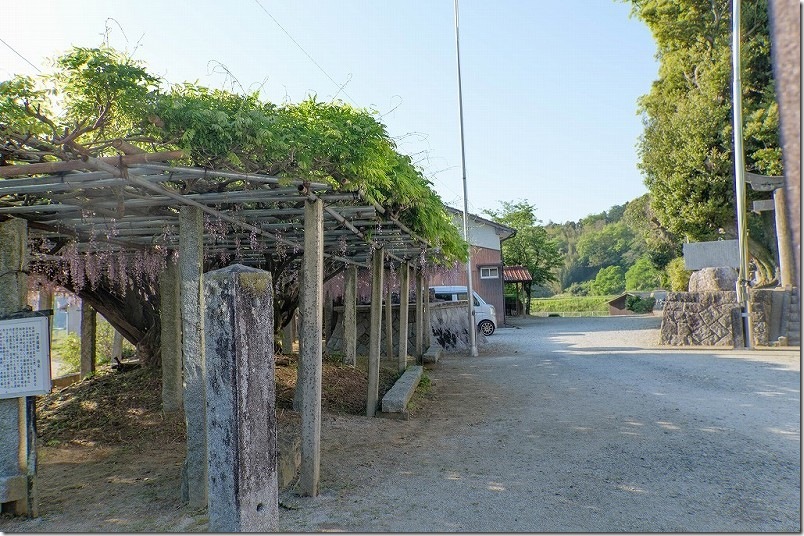 雉琴神社への駐車場、公民館