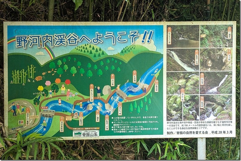 野河内渓谷 遊歩道 散策MAP